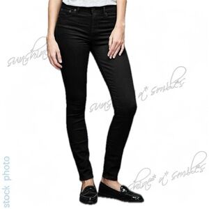 GAP 1969 True Skinny STRETCH Matte Black Jeans #415973 size 27S SHORT 28” inseam